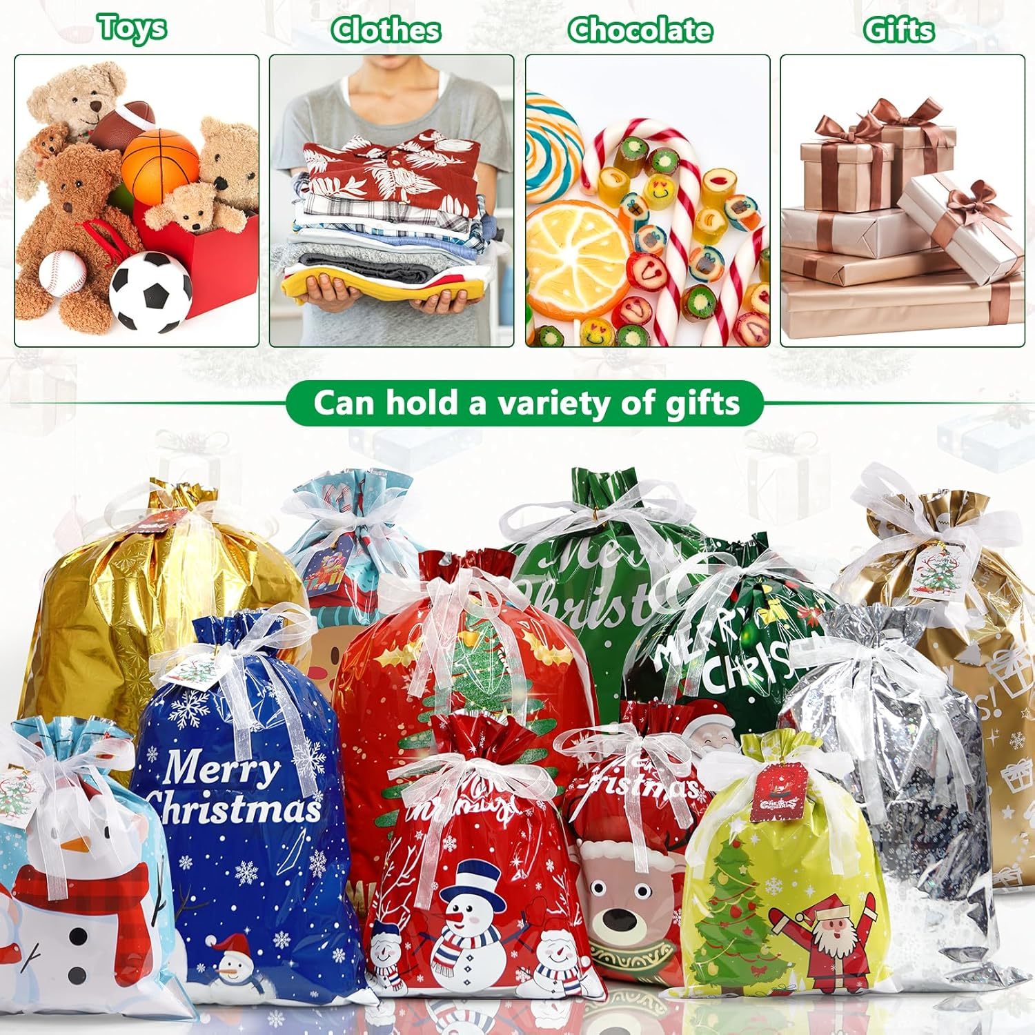 25 MerryWraps™ Holiday Gift Bag Kit